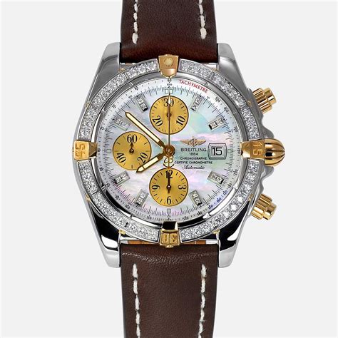 breitling chronomat 18k gold k13357aj diamond bezel|breitling b13356.